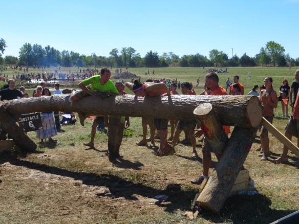 Stuck. Couldn't swing my legs up to pull myself over.